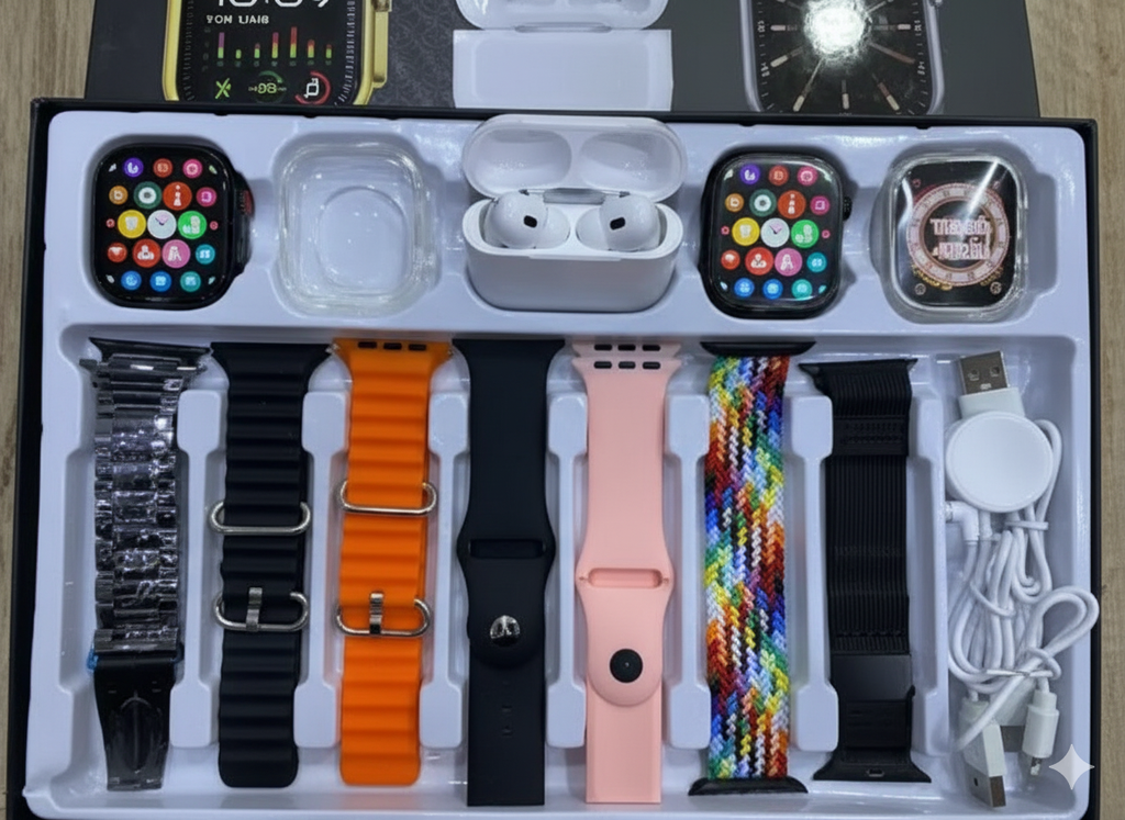 Crown H39 Ultra 2 Smart Watch Gold Edition With 7 Straps