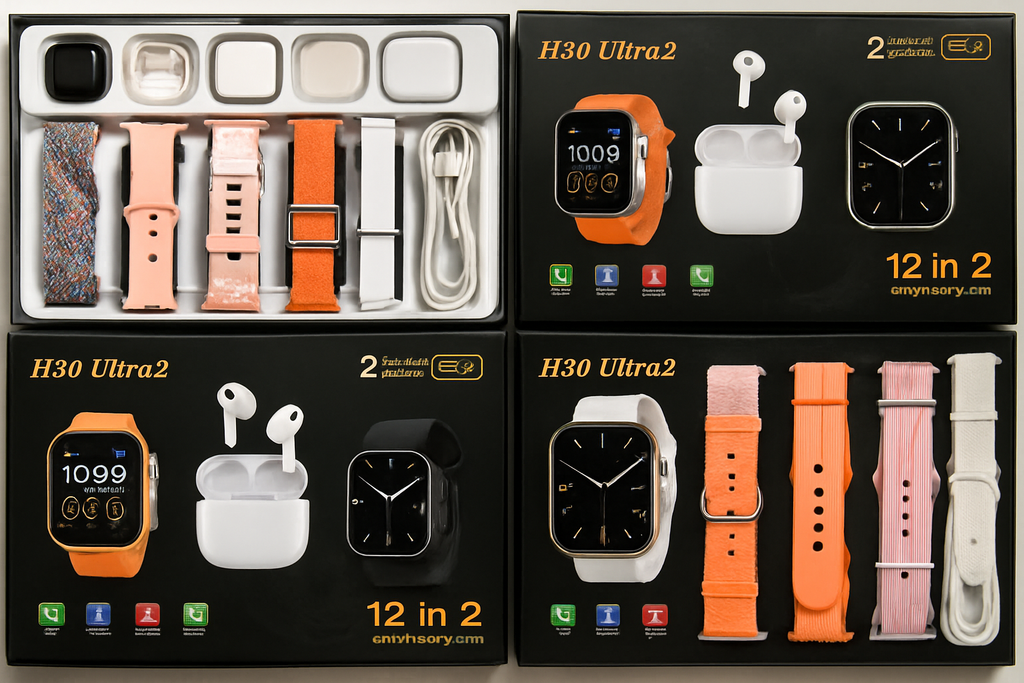 Crown H39 Ultra 2 Smart Watch Gold Edition With 7 Straps